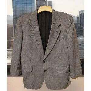 Oscar de la Renta Men's Suit Blazer SZ42S Plaid Wool Cashmere Coat Jacket Career